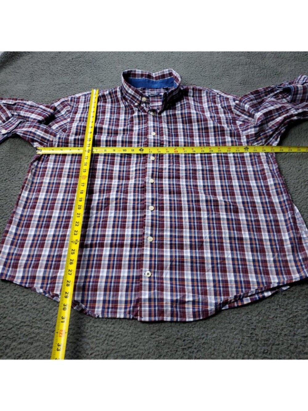 IZOD Button Shirt Mens Size XXL 2XL Red Plaid Long Sleeve Casual Checkered - Picture 5 of 7